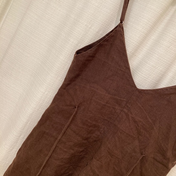 Reformation Brown Linen Mini Dress - Picture 3 of 8